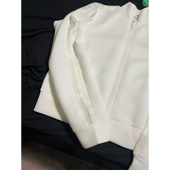 GUESS EcoVero Women’s XL White Zip-Up Track Jacket - Stylish & Sustainable - Picture 3 of 5